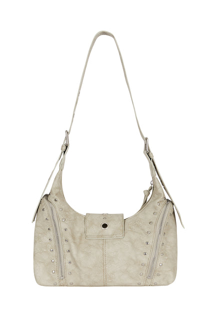 Leaf eyelet shoulder back beige