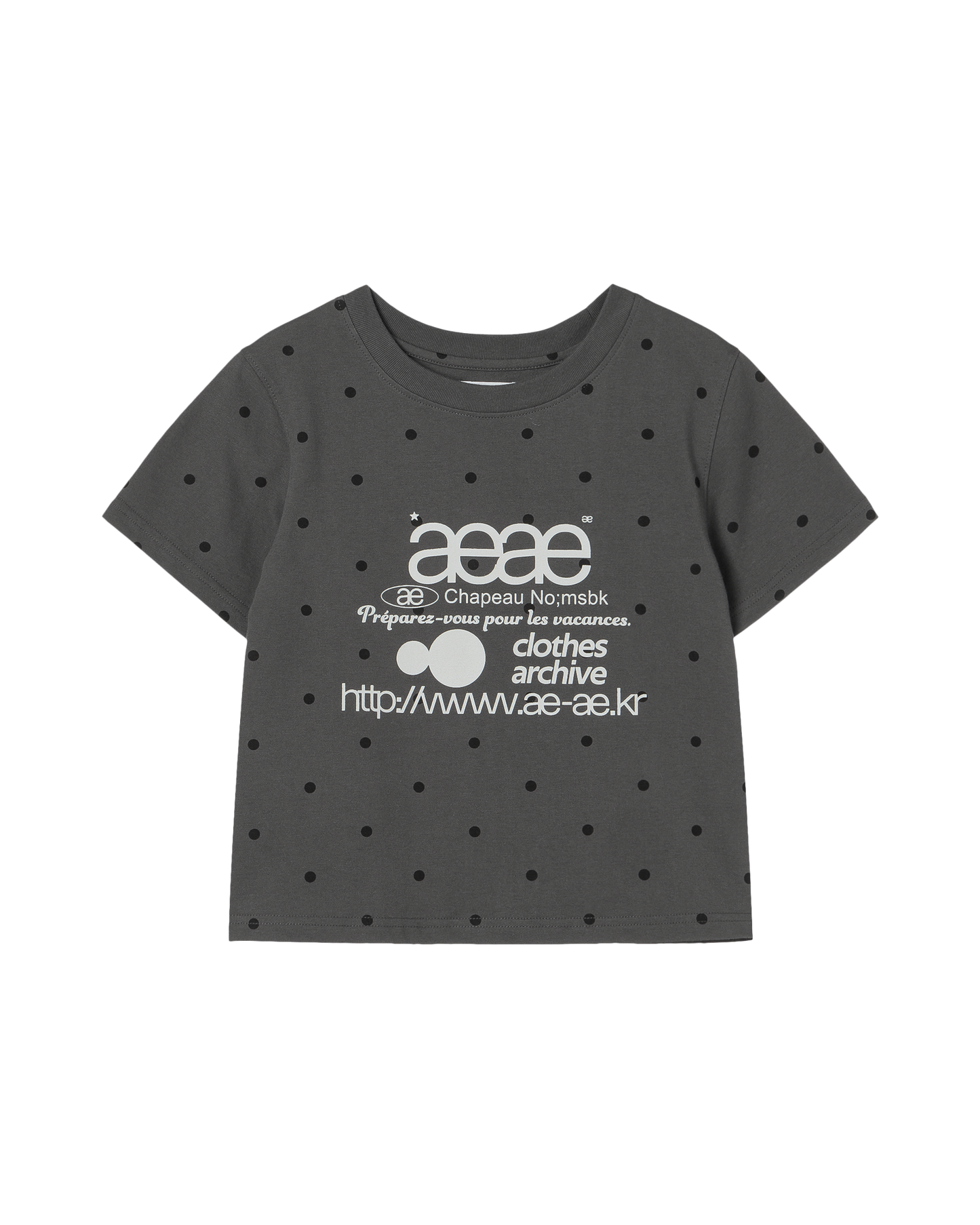 WEB LOGO DOT CROP T-SHIRTS [CHARCOAL]