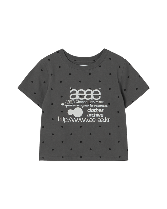 WEB LOGO DOT CROP T-SHIRTS [CHARCOAL]