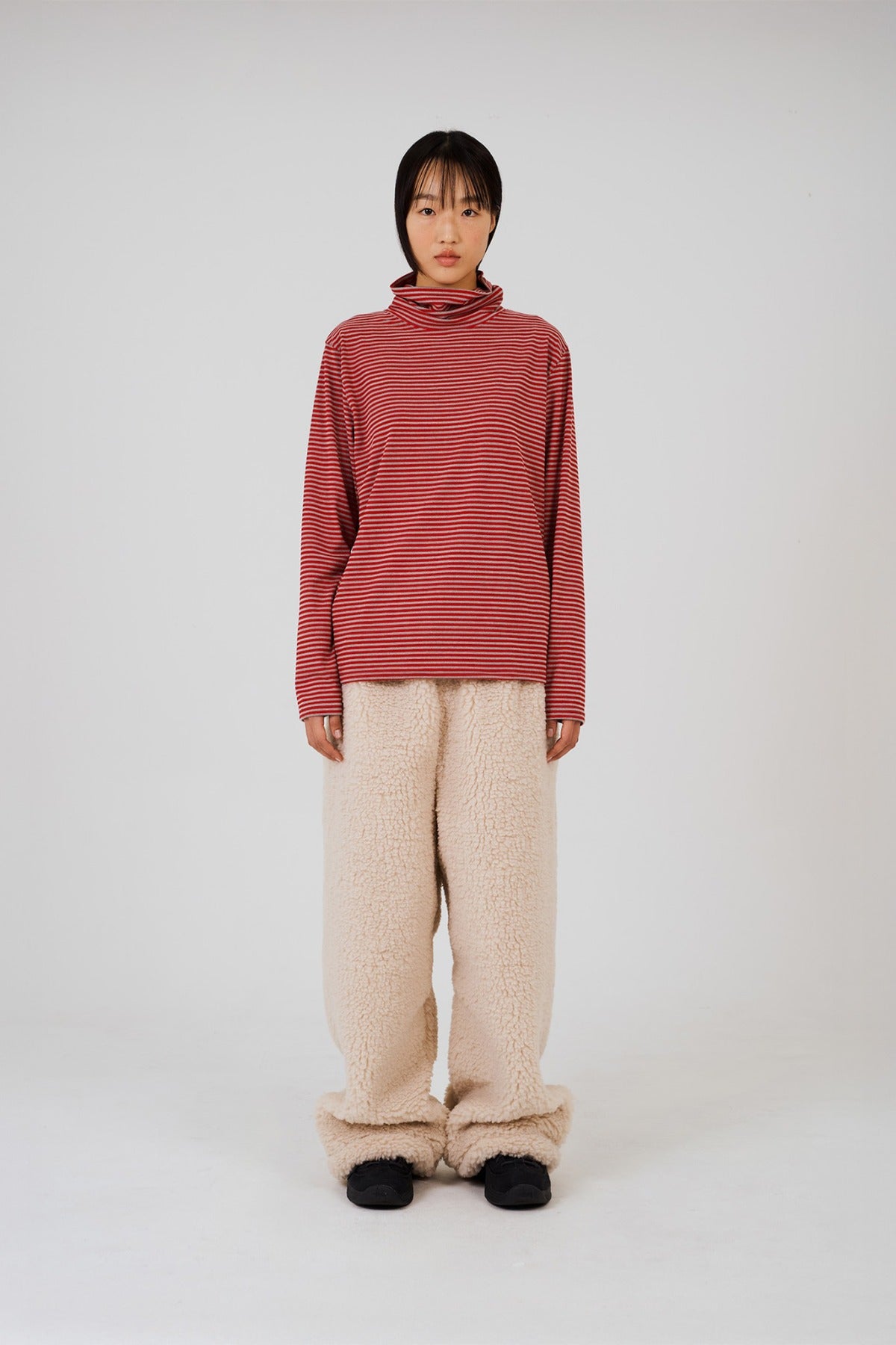 COLOR POP TURTLENECK T-SHIRT - RED