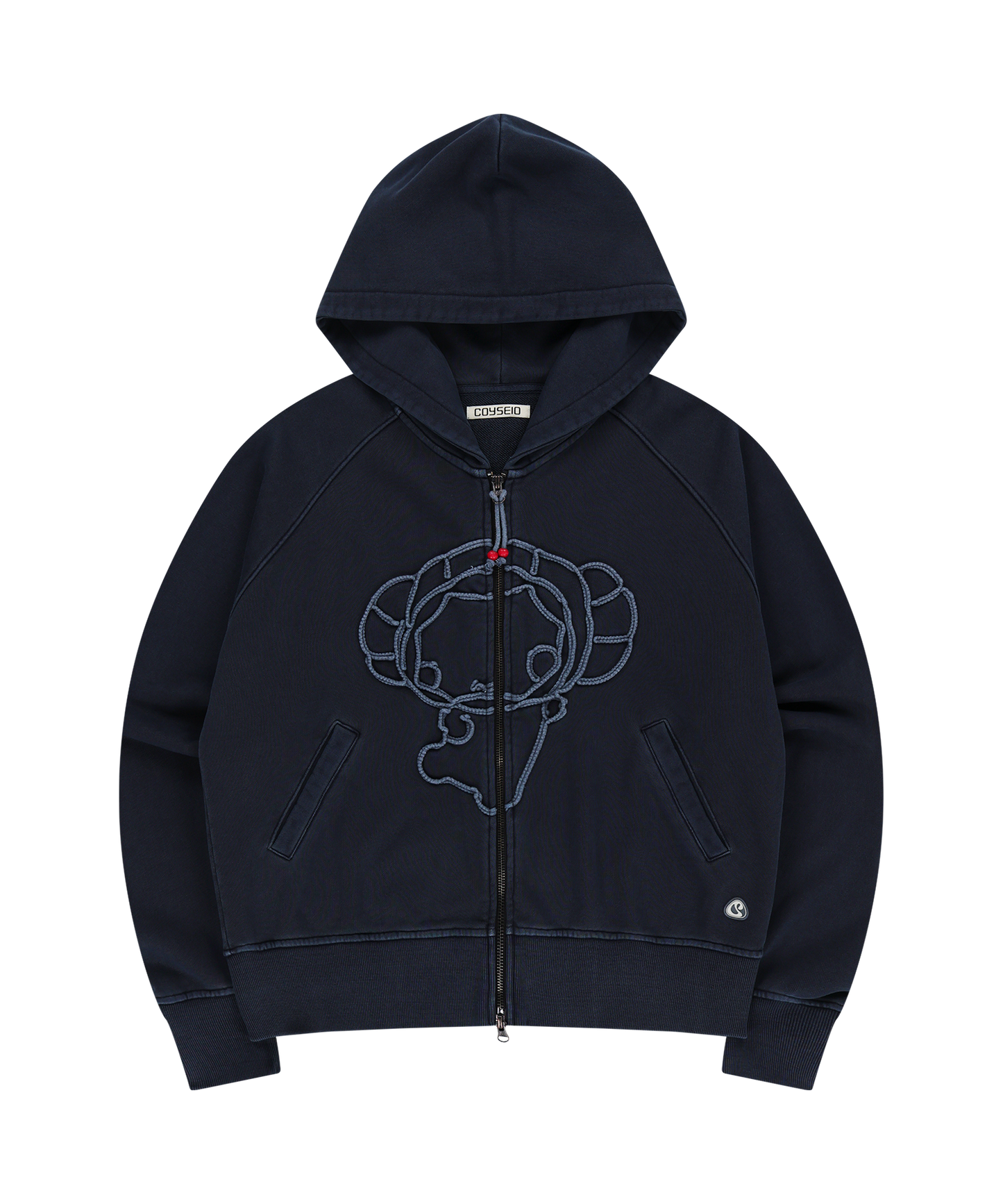 VINTAGE TAPE HOOD ZIP-UP NAVY