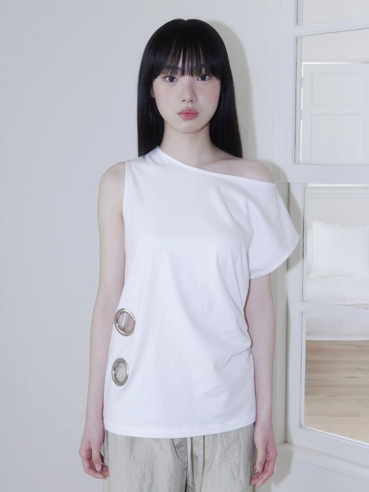 EYELET LOOSE SLEEVELESS (WHITE)