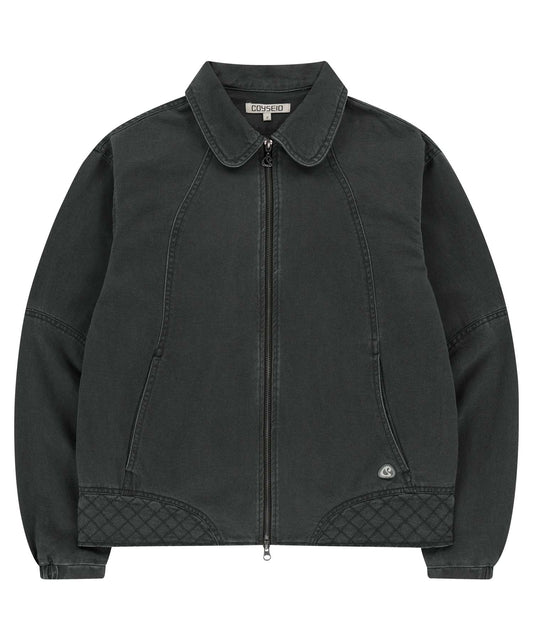 ROUND COLLAR STITCH JACKET BLUE GREY