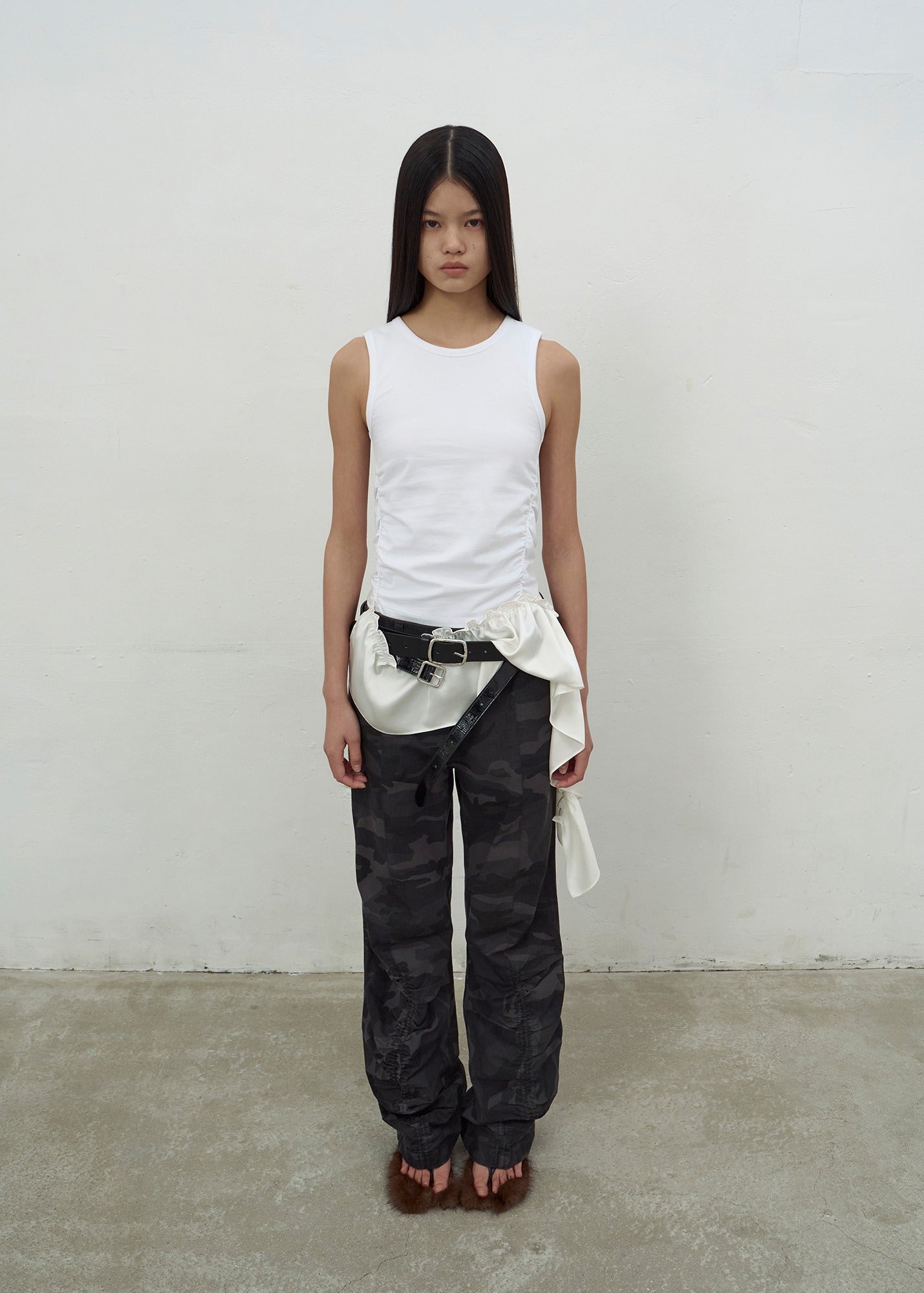 CAMOUFLAGE STRING TROUSERS (DARK GREY)