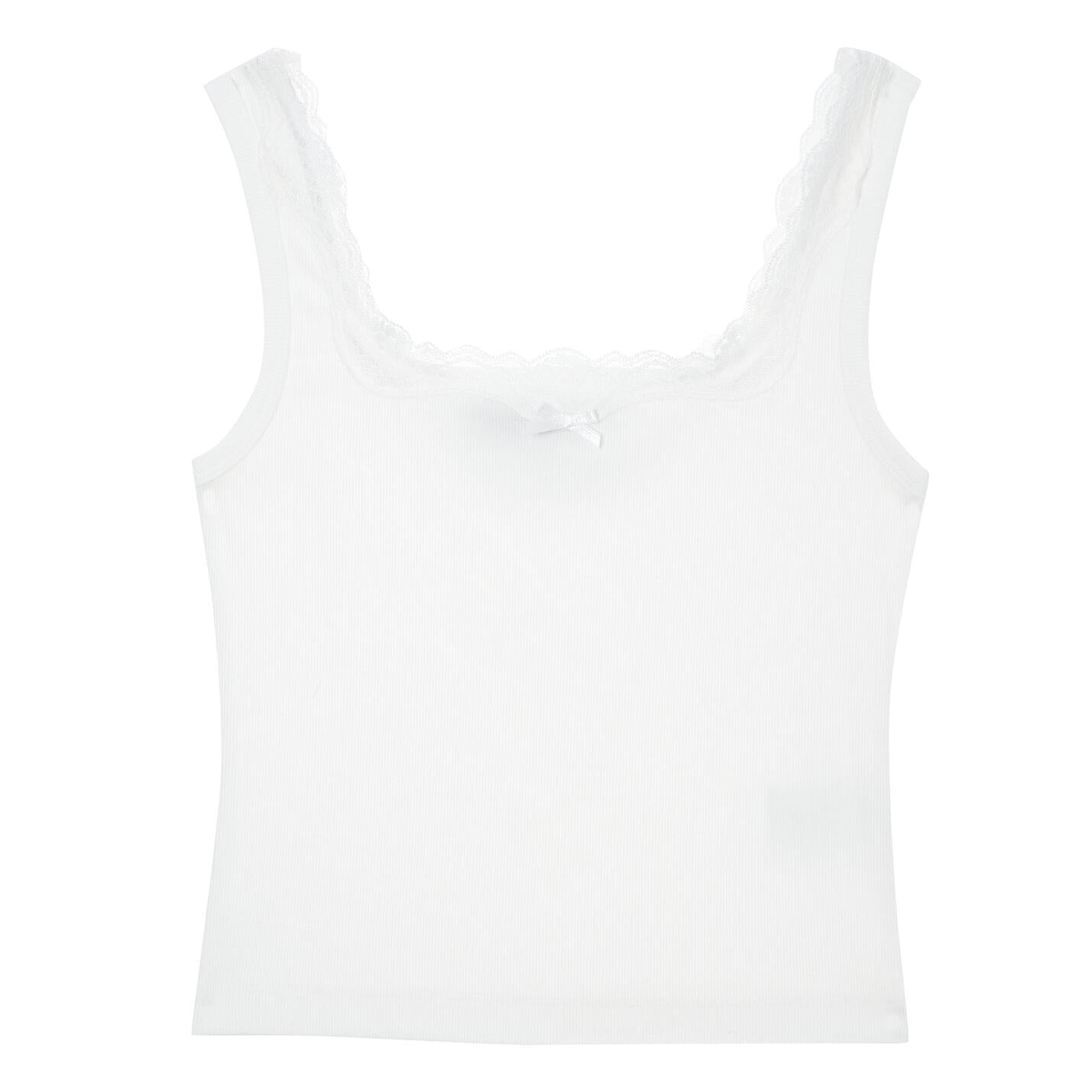 LACE-TRIM TANK TOP / 3 Color