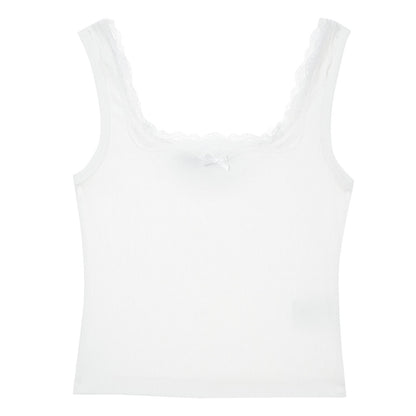 LACE-TRIM TANK TOP / 3 Color