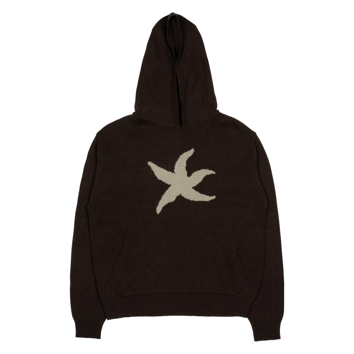 TCM starfish logo knit hoodie (brown)