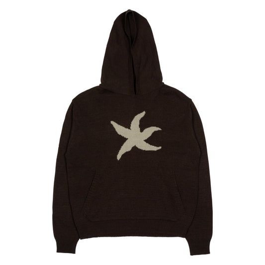 TCM starfish logo knit hoodie (brown)