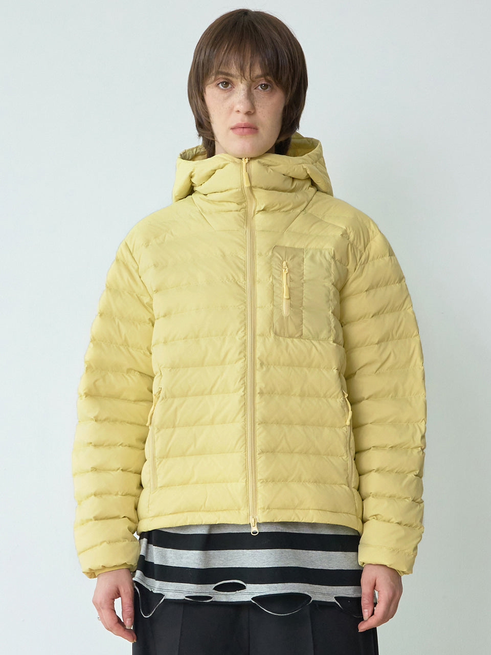 Light Hooded Down Jacket [Pale Yellow]