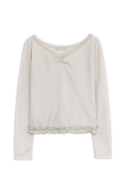 Frill leopard T (Ivory)