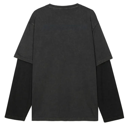 Double Layer Applique Long sleeve / Charcoal