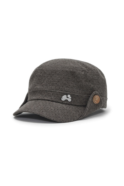 Dot button flap cap (Brown)