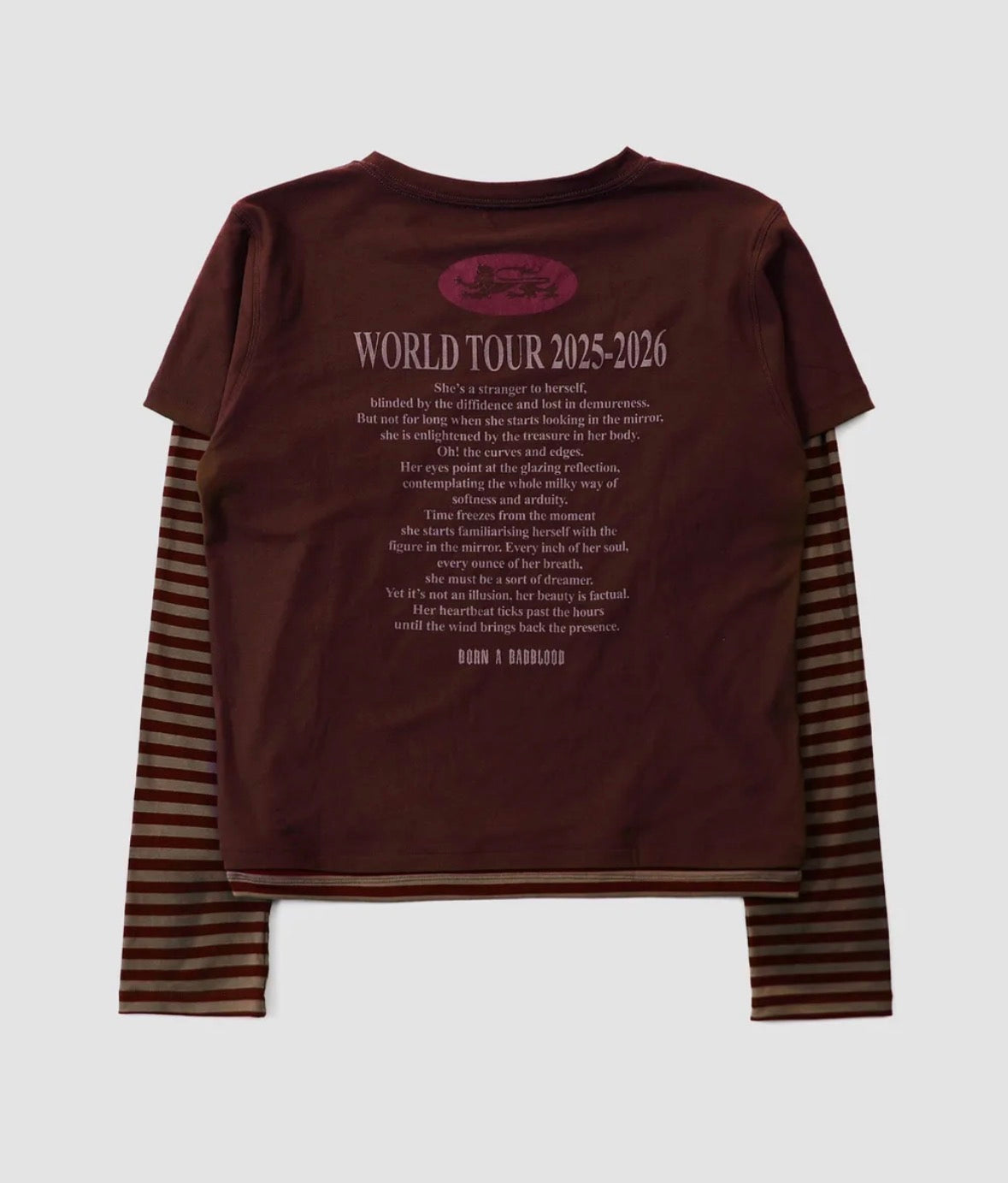 World Tour Layered Long Sleeve - Burgundy/Stripe