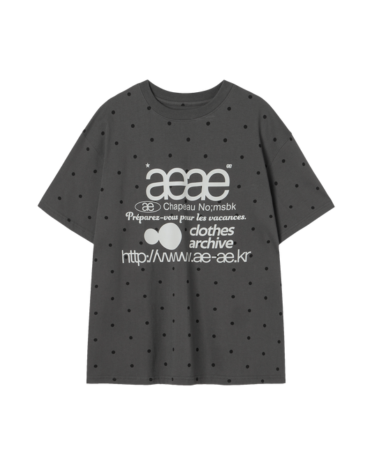 [5/16 예약발송] WEB LOGO DOT T-SHIRTS [CHARCOAL]