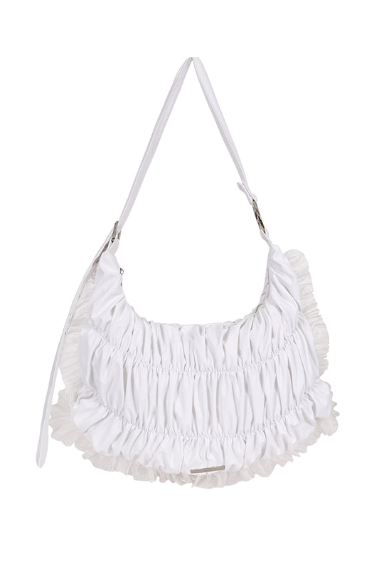 Frill Bubble Big Cross Bag White