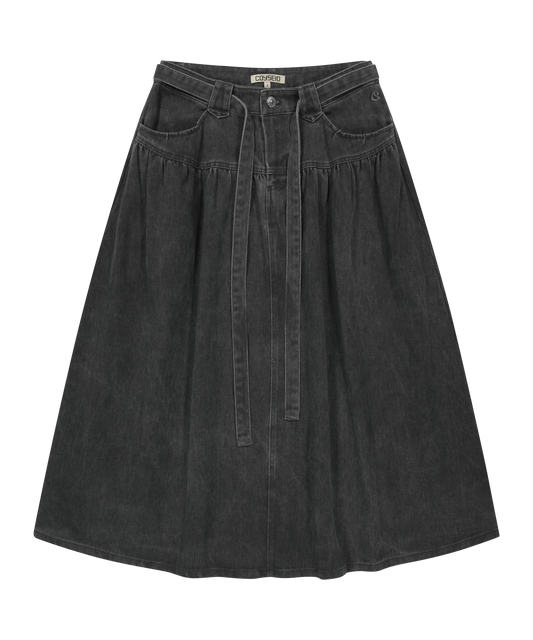 PUFFY COTTON SKIRT CHARCOAL