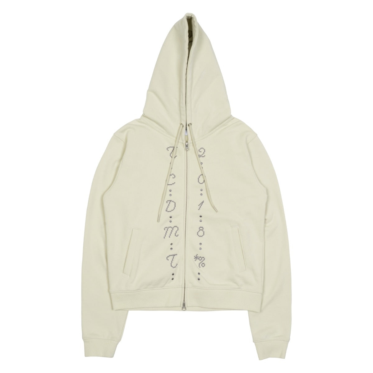 TCM center stitch hooded zip-up (oatmeal)