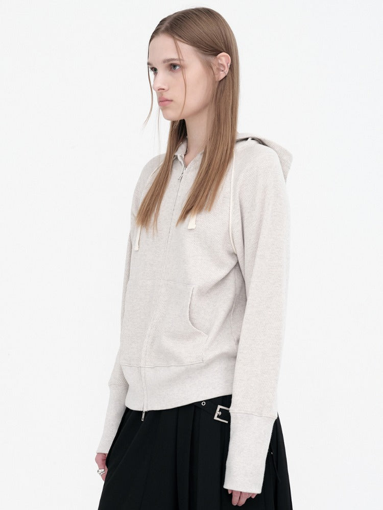 Bound Hood Zip Up [Melange Gray]