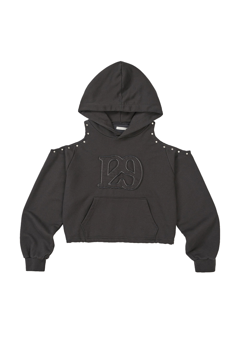 129 Cutout Overfit Hoodie / Charcoal