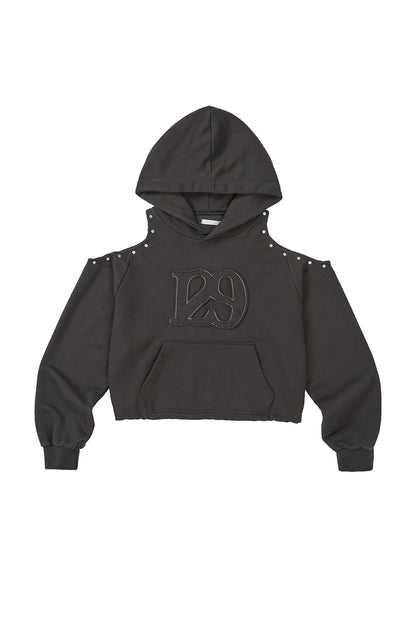 129 Cutout Overfit Hoodie / Charcoal