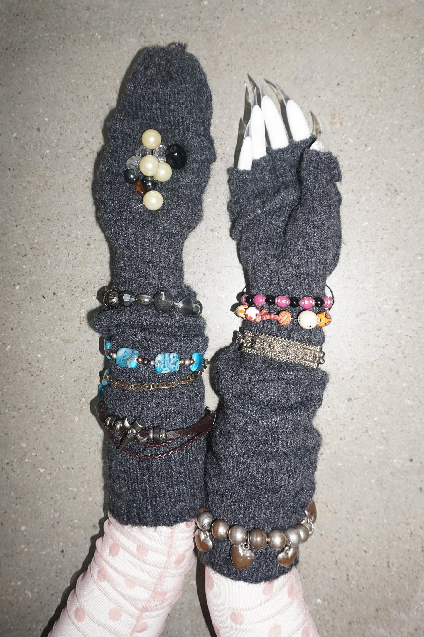 Wool Flap Gloves Charcoal