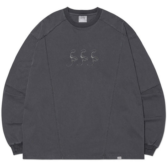 SLASH LONG SLEEVE TEE - CHARCOAL