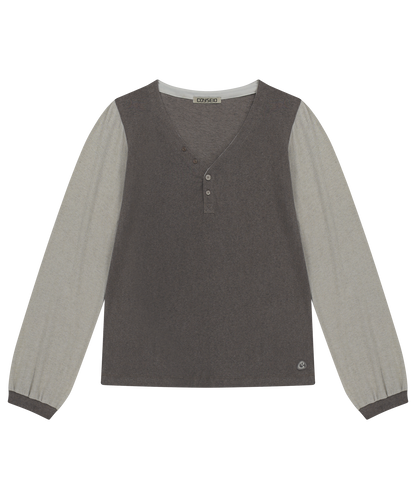 SNUG BUTTON LONGSLEEVES BROWN