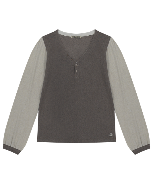 SNUG BUTTON LONGSLEEVES BROWN