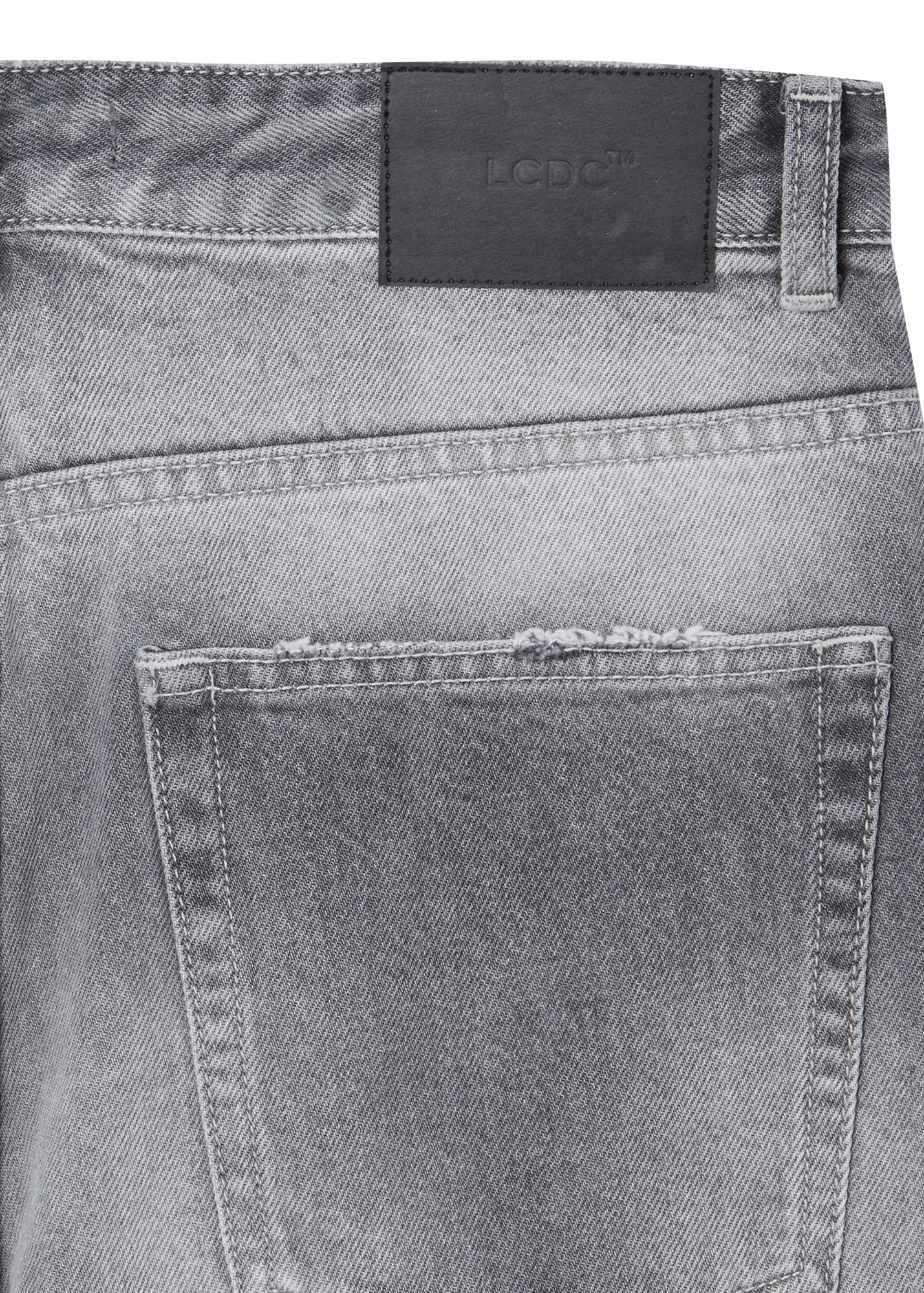 HAND BRUSHED WIDE-LEG DENIM (GREY)