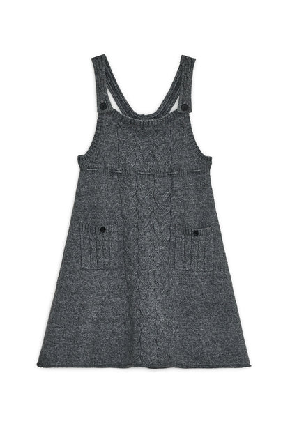Strap knit dress (Charcoal)