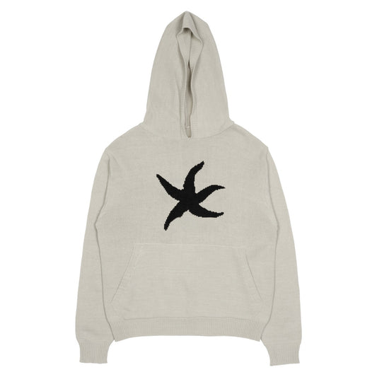 TCM starfish logo knit hoodie (ivory)