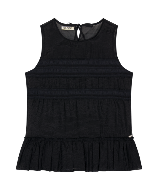 SHEER LAYERED SLEEVELESS BLACK
