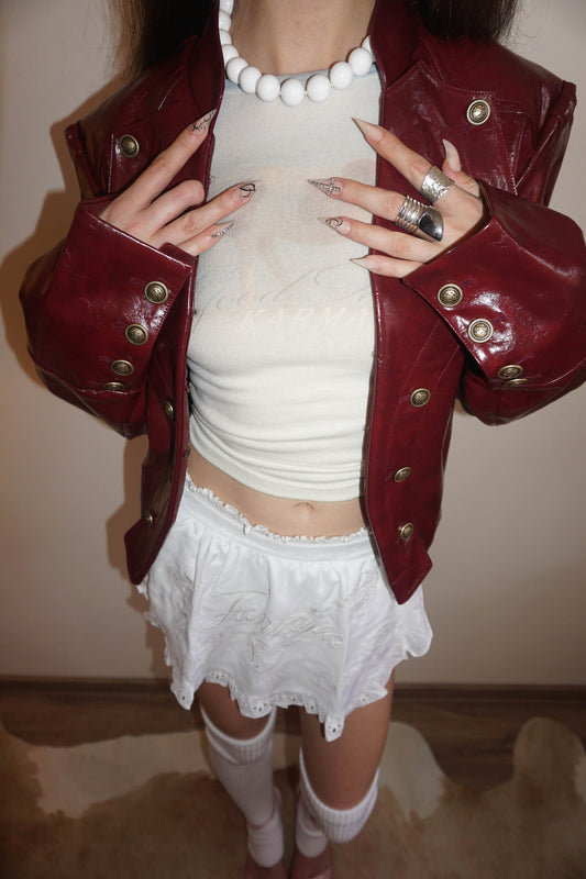 Napoleon Eco Leather Jacket Glossy Red