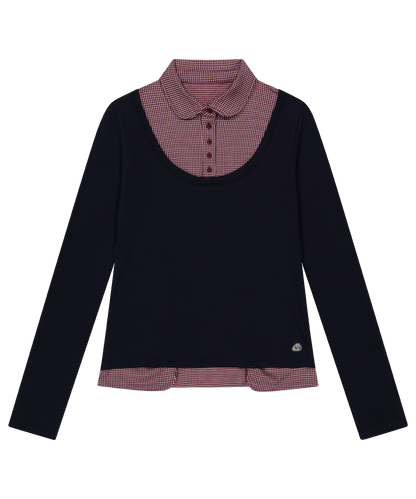 REVERSIBLE COLLAR LONGSLEEVES NAVY