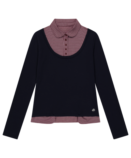 REVERSIBLE COLLAR LONGSLEEVES NAVY