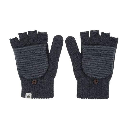 TCM stripe twofold mitten glove (black)