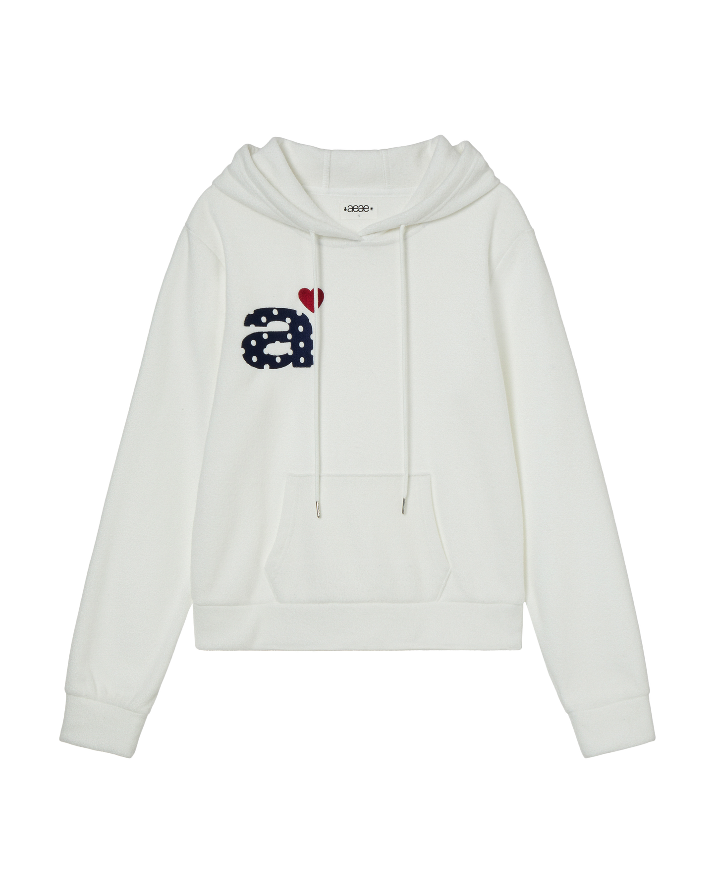 DOT SMALL LETTER FLEECE HOODIE [WHITE]