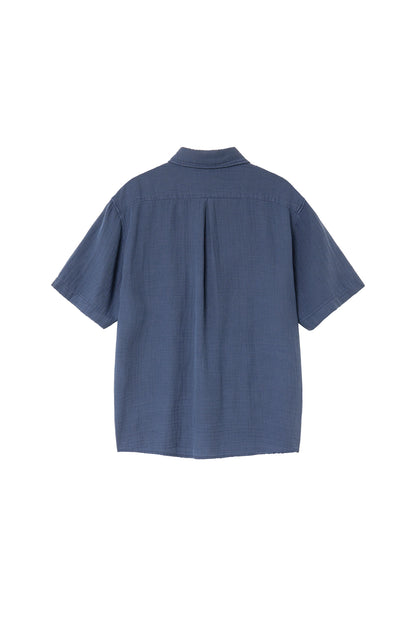Loosed Shirt Double Face Blue Grey