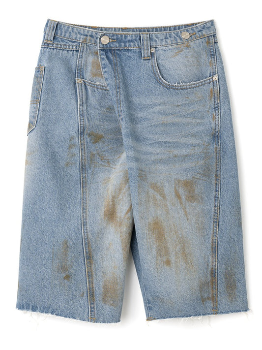 Flare Warp Capri Pants [Light Blue]