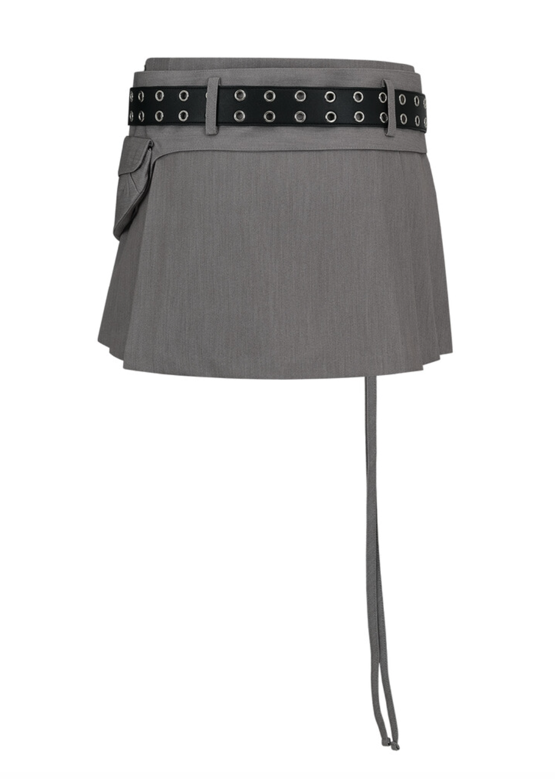 Pleats Pocket Belt Mini Skirt / 3 Color