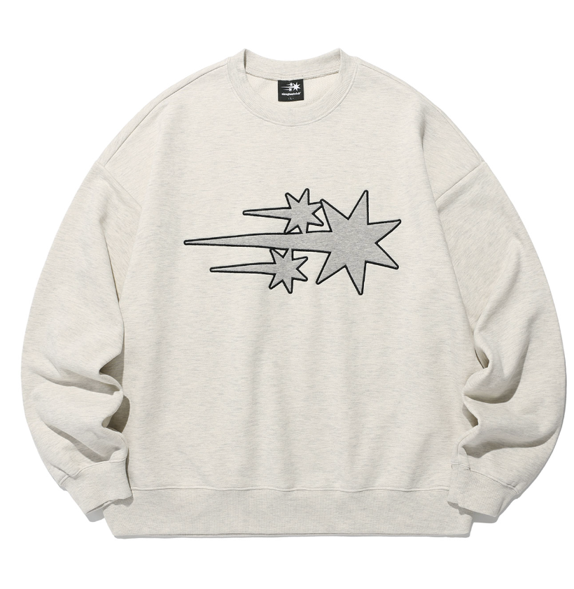 3STAR LOGO APPLIQUE SWEATSHIRTS / 2 Color