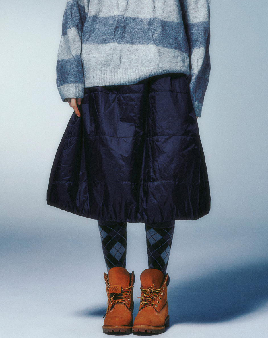 MIDI PUFFER SKIRT / 2 Color