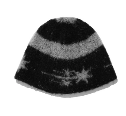 STRIPE 3STAR LOGO MOHAIR BEANIE / 2 Color