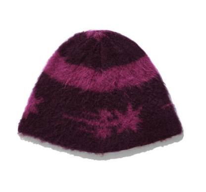 STRIPE 3STAR LOGO MOHAIR BEANIE / 2 Color