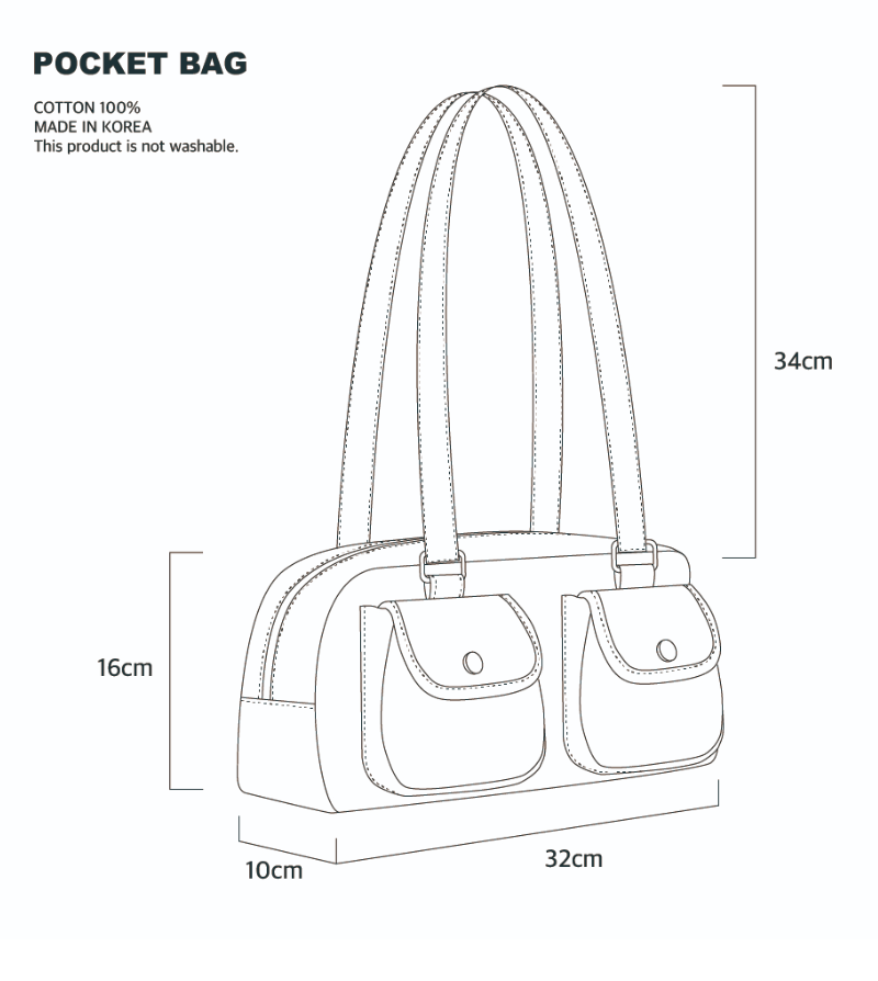 Pocket bag [Black denim] 