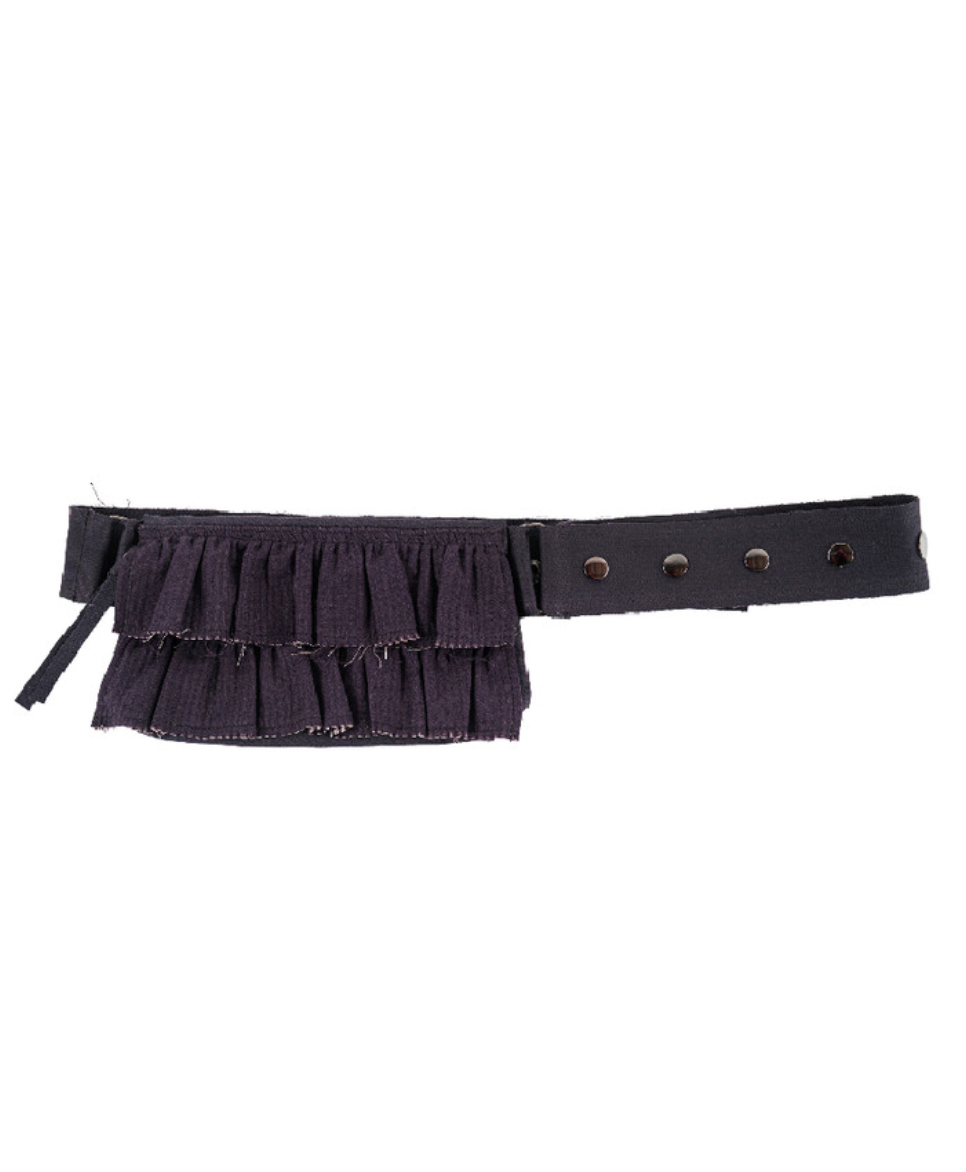 Boho ruffle belt bag [Grape]