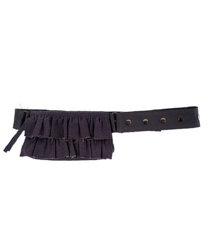 Boho ruffle belt bag [Grape]