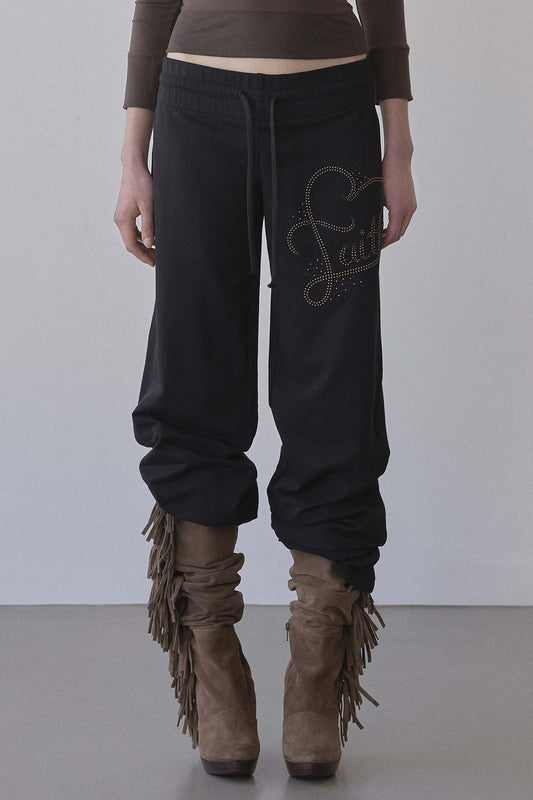 Faith Cotton Track Pants Black