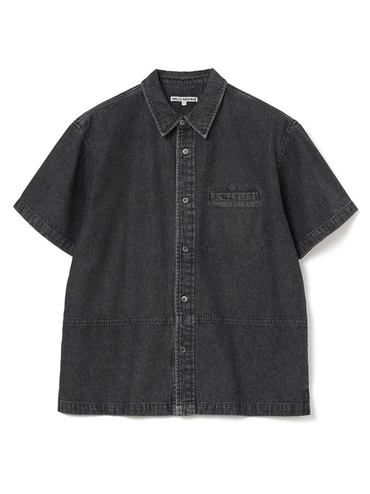 Easy Drop Denim Shirts [Black]