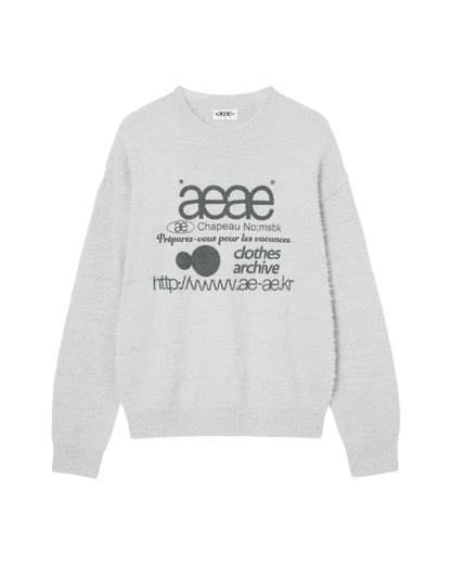 WEB LOGO KNIT PULLOVER [LIGHT GREY]